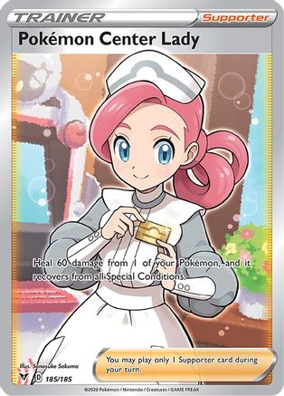 Pokémon Center Lady 185/185 - Vivid Voltage Holofoil