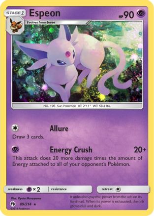 Espeon - 89/214 (Cosmos Holo) 89 - Blister Exclusives Holofoil