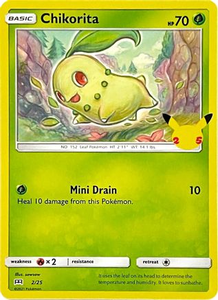 Chikorita - 2/25 2/25 - McDonalds 25th Anniversary Promos