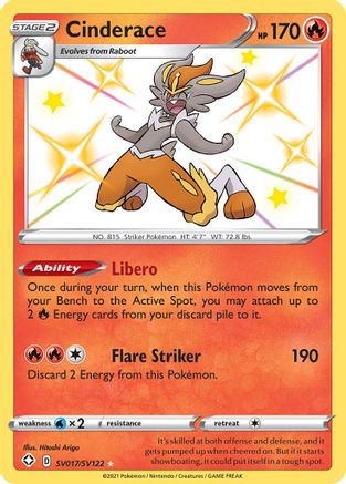 Cinderace SV017/122 - Shining Fates Shiny Vault Holofoil