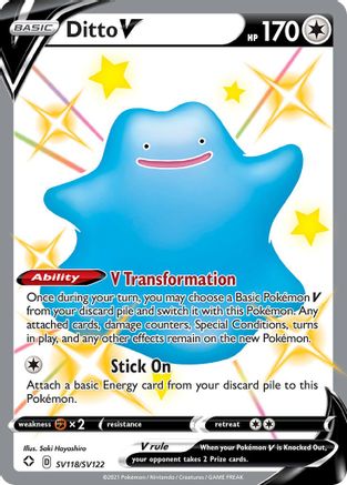 Ditto V SV118/122 - Shining Fates Shiny Vault Holofoil