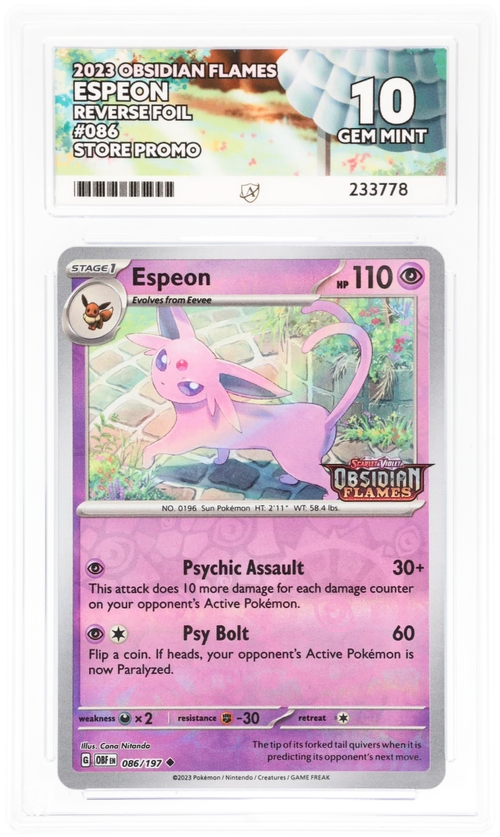 ACE 10 - Espeon - 086/197 - Obsidian Flames - Store Promo - Pokemon