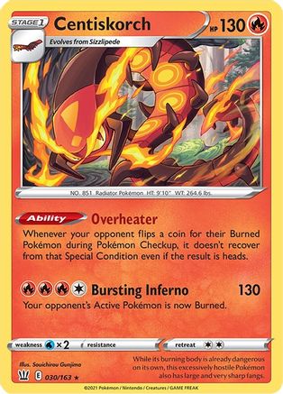 Centiskorch 30/163 - SWSH05 Battle Styles Reverse Holofoil