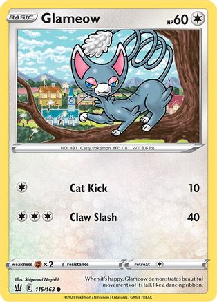 Glameow 115/163 - Battle Styles Reverse Holofoil