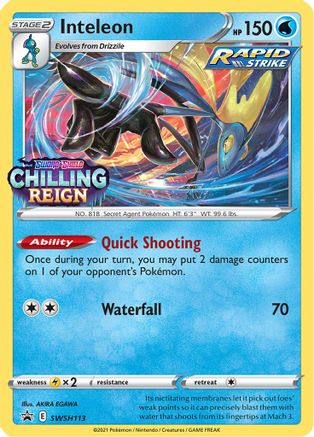 Inteleon SWSH113/307 - SWSH Black Star Promos Holofoil