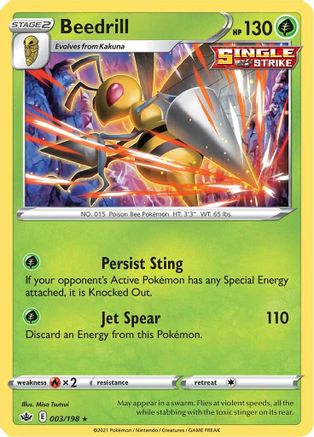 Beedrill 3/198 - SWSH06 Chilling Reign Reverse Holofoil