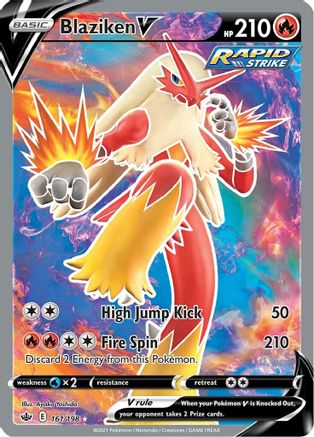 Blaziken V (Full Art) 161/198 - SWSH06 Chilling Reign Holofoil