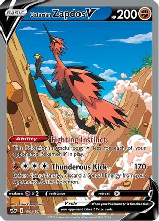 Galarian Zapdos V 174/198 - Chilling Reign Holofoil