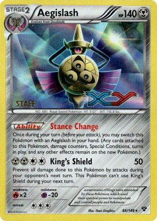 Aegislash - 86/146 (Prerelease) [Staff] 86 - XY Promos Holofoil