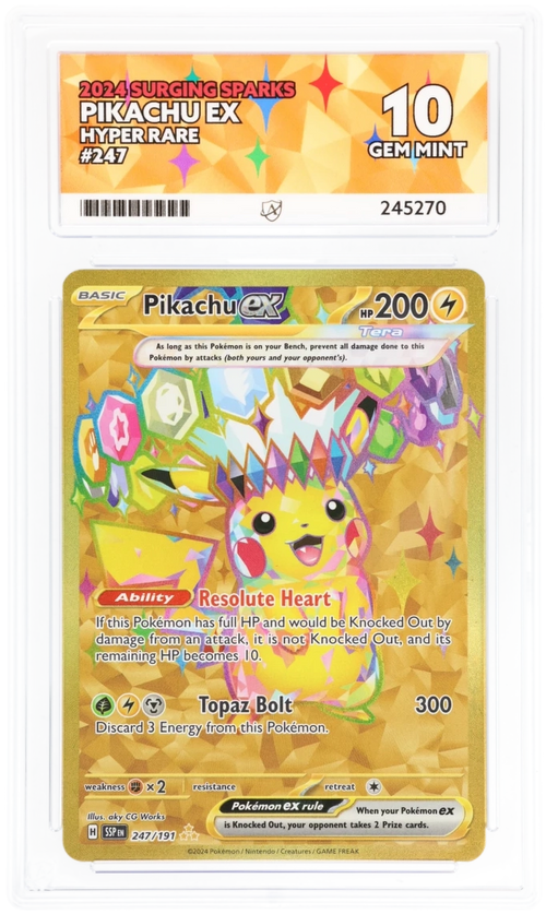 Pikachu EX Hyper Rare 247/191 - Ace 10 - Surging Sparks