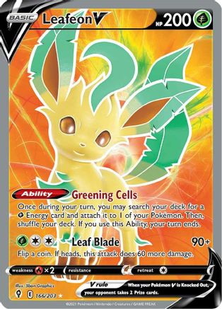 Leafeon V 166/203 - Evolving Skies Holofoil