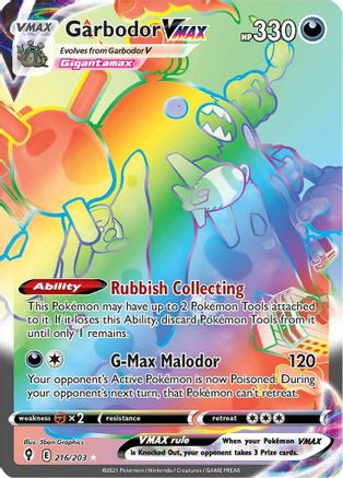 Garbodor VMAX 216/203 - Evolving Skies Holofoil