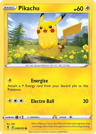 Pikachu 49/203 - Evolving Skies