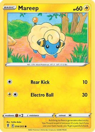 Mareep 54/203 - Evolving Skies Reverse Holofoil