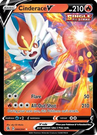 Cinderace V (44) 44/264 - SWSH08 Fusion Strike Holofoil
