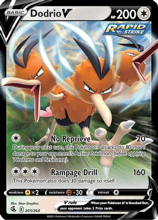 Dodrio V 201/264 - SWSH08 Fusion Strike Holofoil