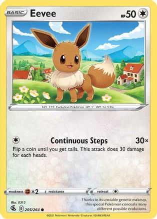 Eevee 205/264 - SWSH08 Fusion Strike Reverse Holofoil
