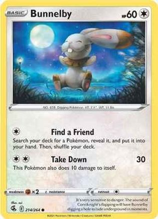 Bunnelby 214/264 - SWSH08 Fusion Strike Reverse Holofoil