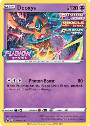 Deoxys - SWSH170 (Prerelease) SWSH170/307 - SWSH Sword & Shield Promo Cards Holofoil
