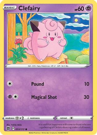 Clefairy 53/172 - SWSH09 Brilliant Stars Reverse Holofoil