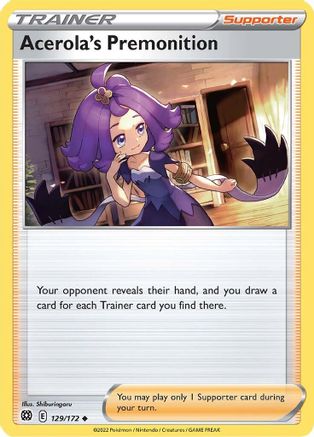 Acerola's Premonition 129/172 - SWSH09 Brilliant Stars Reverse Holofoil