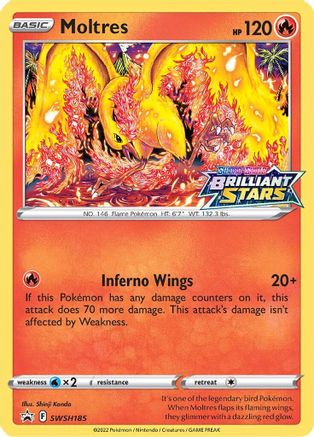 Moltres SWSH185/307 - SWSH Black Star Promos Holofoil