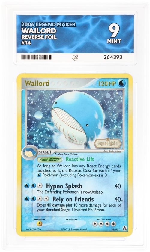 Wailord 14/92 Reverse Foil - ACE 9 - Legend Maker