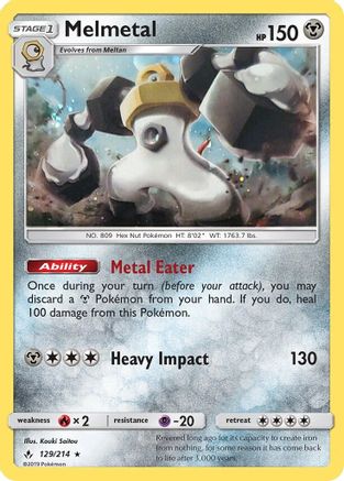Melmetal - 129/214 (Cosmos Holo) 129 - Blister Exclusives Holofoil