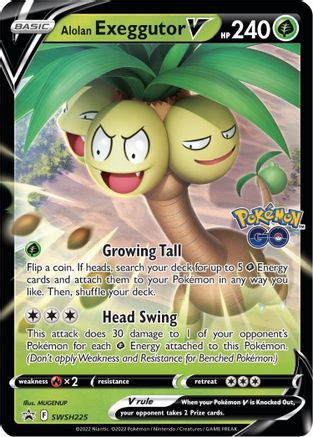 Alolan Exeggutor V - SWSH225 SWSH225/307 - SWSH Sword & Shield Promo Cards Holofoil