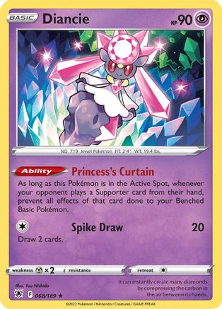 Diancie 68/189 - SWSH10 Astral Radiance Holofoil