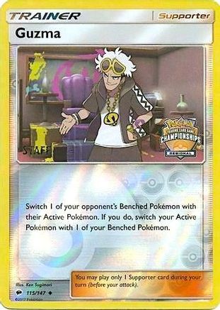 Guzma - 115/147 (Regional Championships) [Staff] 115 - League & Championship Cards Reverse Holofoil