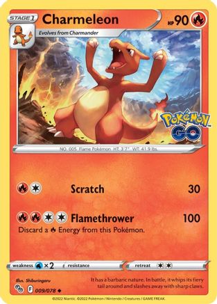 Charmeleon 9/78 - Pokemon GO Reverse Holofoil