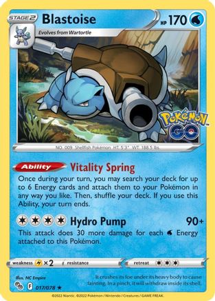 Blastoise 17/78 - Pokemon GO Holofoil