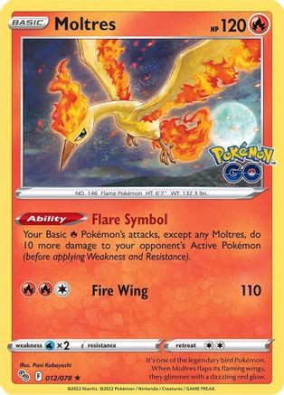 Moltres 12/78 - Pokmon GO Reverse Holofoil