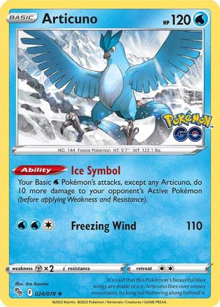 Articuno 24/78 - Pokemon GO Reverse Holofoil