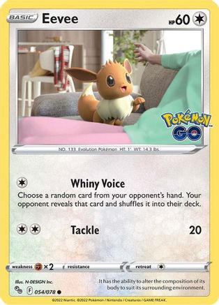 Eevee 54/78 - Pokemon GO Reverse Holofoil