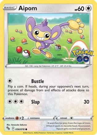 Aipom 56/78 - Pokemon GO Reverse Holofoil