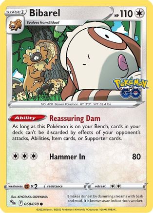Bibarel 60/78 - Pokemon GO Reverse Holofoil