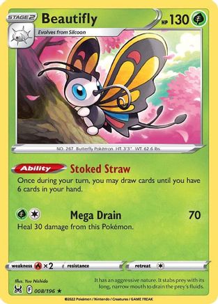 Beautifly 8/196 - SWSH11 Lost Origin Holofoil