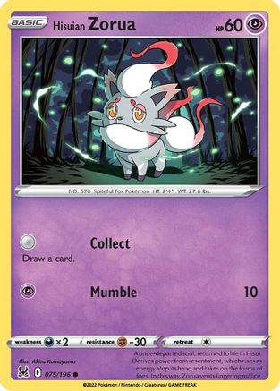 Hisuian Zorua 75/196 - Lost Origin Reverse Holofoil