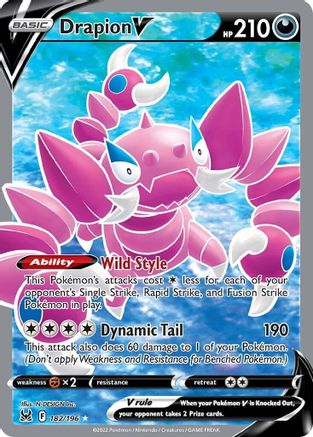 Drapion V (Full Art) 182/196 - SWSH11 Lost Origin Holofoil