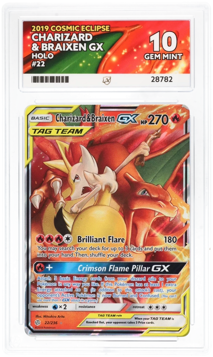ACE 10 - Charizard & Braixen GX - 22/236 - Cosmic Eclipse - Pokemon