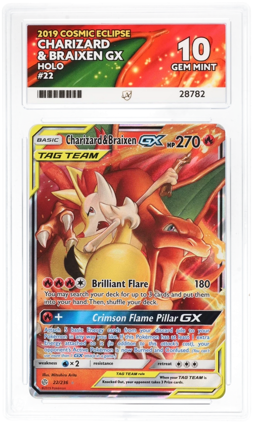 ACE 10 - Charizard & Braixen GX - 22/236 - Cosmic Eclipse - Pokemon