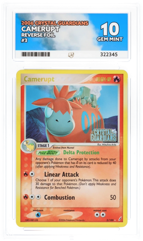 ACE 10 - Camerupt - 3/100 - Crystal Guardians - Pokemon - front