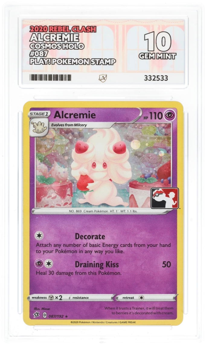 ACE 10 - Alcremie - 087/192 - Rebel Clash - Play! Pokemon Stamp - Pokemon