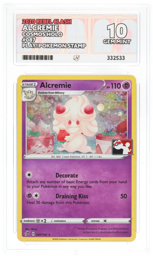 ACE 10 - Alcremie - 087/192 - Rebel Clash - Play! Pokemon Stamp - Pokemon