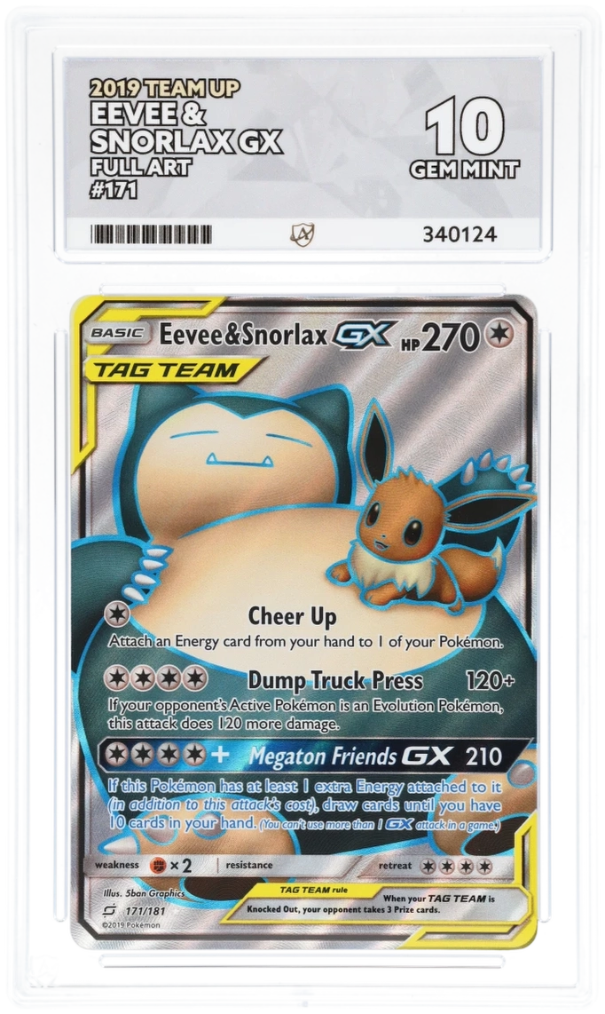 Eevee & Snorlax GX Full Art 171 - Ace 10 - Team Up