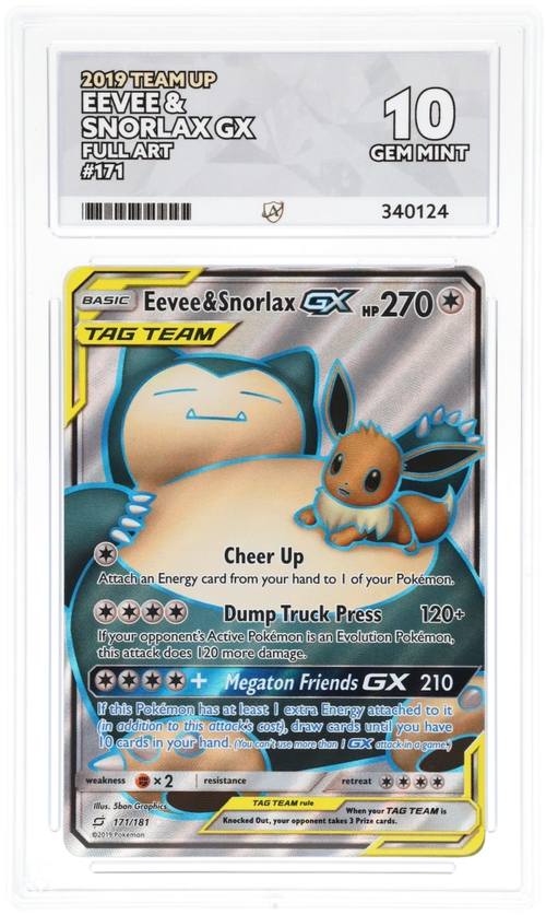Eevee & Snorlax GX Full Art 171 - Ace 10 - Team Up