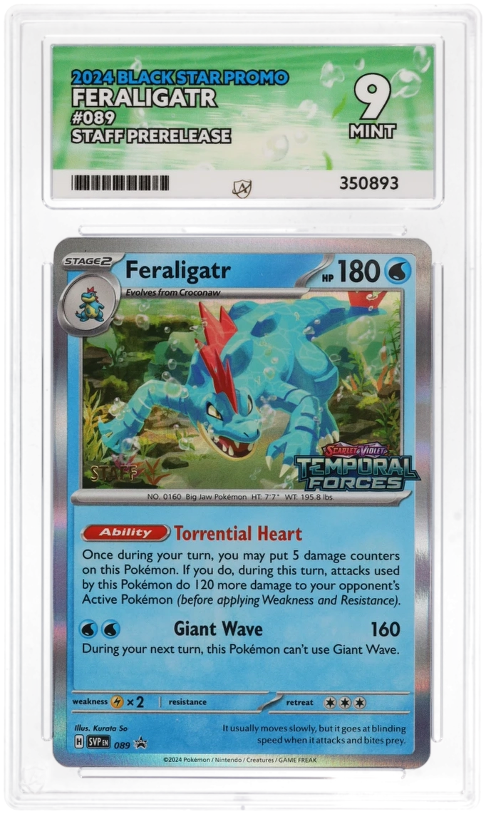 Feraligatr 089 Staff Pre Release Promo - Ace 9 - 2024 Temporal Forces