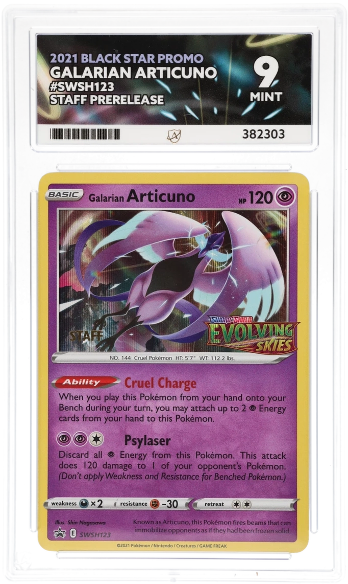 ACE 9 - Galarian Articuno - SWSH123 - Black Star Promo - Staff Prerelease - Pokemon - front